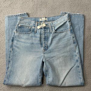 New Madewell Jeans Women 27p Blue Denim Petite Classic Straight Pants 30x27 $148